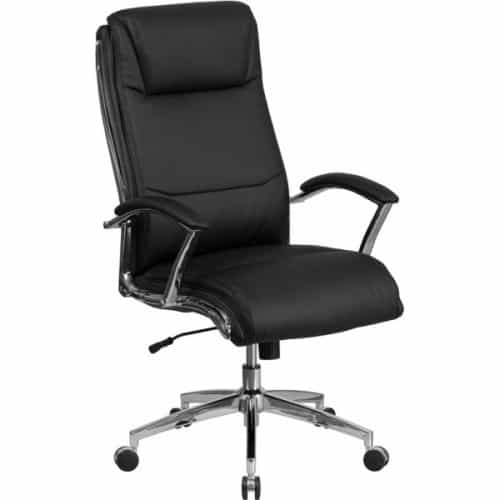 Modern black leather online office chair